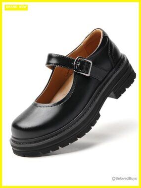 Vintage Mary Jane Platform Oxford Shoes with Adjustable Buckle Strap Chunky Sole